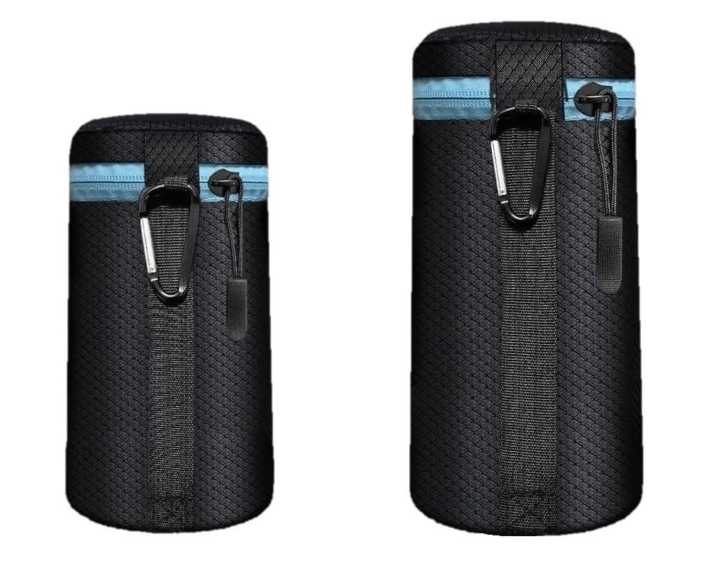 ALASKA Camera Lens Bag. DSLR Lens Case Bag. 7 & 5 Inch [Pack of 2 ]. The Bag is Built with 5 mm Thick Soft Neoprene Padding and a Polyester Outer Case. It is Compatible with Most DSLR Lenses., Black
