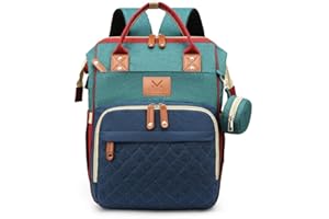 LAZY LACES MADRECITA™ Baby Nappy Changing Bag With Changing Station, High Capacity Waterproof Backpack, Built-in USB Port, Wet Pocket Travel, Foldable Baby Bed