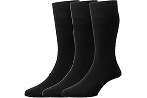 HJ Hall Original Cotton-Rich Softop Socks - HJ91 (3-Pair), Ventilated Breathable Non-Elastic Top Socks for Oedema, Sensitive Blister Prone Feet & Swollen Ankles