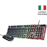 Trust Gaming GXT 838 Azor Tastiera e Mouse Gaming, Nero