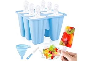 ZALOIFE Stampi per Ghiaccioli, 6 Stampi Gelato, Formine Ghiaccioli Riutilizzabili, Popsicle Molds, Ideale per la Preparazione di Ghiaccioli Gelati Sorbetti