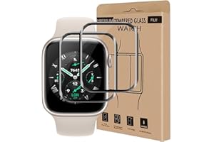 Cable Leader 2 pièces Verre Trempé pour Apple Watch Series 7/8/9(45mm), pas de bulles, Haute Sensibilité, Anti Rayures protection écran protection écran, Ultra HD Apple Watch 45mm vitre protection