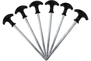 ONEROOMONE 6 pezzi picchetti da campeggio antiruggine, picchetti a vite da campeggio, tenda per pavimenti duri e picchetti da tendone, per tenda Bivvy, per giardino, campeggio, viaggi, all'aperto