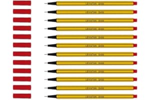 ‎LEVIATAN LEVIATAN D400 Fineliner Rot 12 Stück - Feinleiner Stift Bunt Für Den Täglichen Gebrauch Geeignet, Schreib und Schulbedarf - Linienbreite Ca. 0.4 Mm Feinlinerfilzstifte