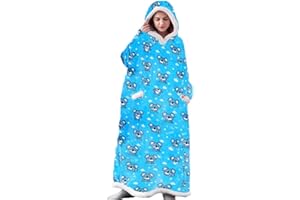 iyoimono Hoodie Decke für DamenHerren Flanell Fleece Oversized Weich Pullover Sweatshirt Kuscheldecke Flauschige Sherpa TV-Decke mit Ärmeln Übergroße Kapuzen Pullover Tragbar Ganzkörperdecke
