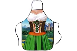 Anzhee 1-2 Stücke lustiges Oktoberfest Weihnachten Schürze kreative Kochschürze Küchenschürze Grillschürze Lustige Motiv Sexy Schürze für Männer Damen Freund Bierfest Party Lustige Schürze Geschenk