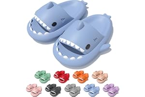 Hokuto Klapki z rekinem dla kobiet i mężczyzn, urocza kreskówka chmura rekin kapcie antypoślizgowe klapki