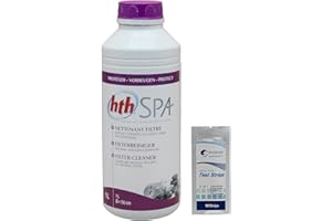 HEXAGON PISCINE ET SPA HTH Spa NETTOYANT Filtre Liquide - 1L | Nettoie et Détartre Les Filtres à Sable ou à Cartouches + 10 Tests HPS OFFERTS 6 en 1