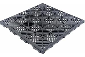 ANTIHUMEDADES Pack Ahorro 12 losetas autoventiladas (1m² Aprox. -Forja/Antracita) 30x30x1,5cm - Suelos Piscinas, terrazas, tarima Flotante, césped Artificial, macetas, perreras, trasteros