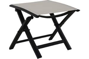 ‎GRAND PATIO Grand patio Garden Stool, Folding Stool Made of Aluminium and Textilene, Weatherproof and Easy Drying, Stool Folding Chair for Balcony, Patio (Beige)