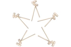 ALUYF 10 Stück Mini Holz Hammer Holz Krabbe Hammer Krabben Hummerhammer Mini Holzhammer für Meeresfrüchte Hummer Werkzeug Lederhandwerk Schmuckherstellung Handwerk