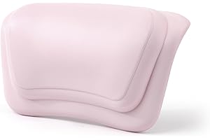 Koelaa Oreiller de Bain, Oreiller de Bain Imperméable, Coussin Baignoire, Oreiller de Bain avec Ventouses Antidérapantes, Oreiller de Baignoire Ergonomique, Coussin, Oreiller de Bain Amovible-Rose