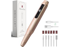 ‎MELODYSUSIE MelodySusie Kabellos Nagelfräser für Gelnägel, Elektrische Nagelfeile 25000 u/min, PC180G Professioneller Nail Drill mit 25 Geschwindigkeitsstufen und LED-Anzeige, Maniküre Pediküre Set (Gold)