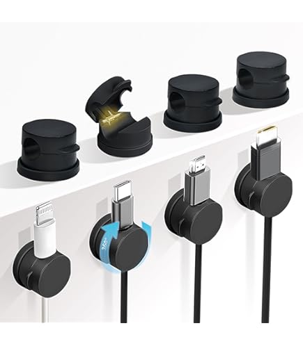 Avantree 12-pack Duurzame Kabel Clips, Desktop Snoer Houder Verberger, Oplaadkabel Drop Organizer Management Systeem voor TV PC Laptop Thuiskantoor