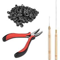Haarverlängerungs-Set Mit Microrings – 500 Perlen, Zange & Zubehör Zum Selbermachen