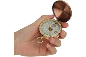 EIMSOAH Boussole de Montre de Poche à Couvercle Rabattable en Métal Rétro Vintage Portable, Boussole en Métal, Boussole Vintage, pour Le Camping, la Randonnée avec Un Design Léger et