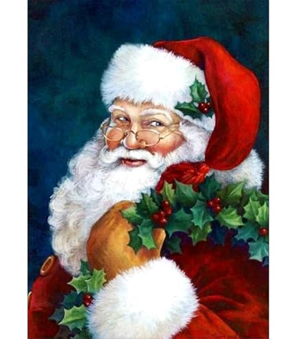 Yeerum 5D Fai Da Te Kit Per Pittura Diamante Painting Babbo Natale, Diamond Painting Natale Kit Completo Drill Rhinestone Embroidery Cross Stitch Arts Craft for Home Wall Decor 30x40cm