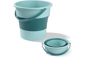 ZLLKEJI Cubo Plegable Camping Cubo De Lavado De Coche con Asa Multiuso Portabilidad para Pesca Mochileros, Limpieza y Automóviles (Verde, 10L)