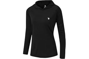donhobo Women's Long Sleeve Sports Running Hoodie Tops Shirts with Thumb Hole,UPF 50+ Sun Protect Breathable Quick-Dry Fitness T-Shirt Tops for Workout Gym Training Yoga Pilates