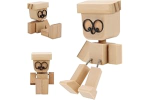 Yooyan Charmante Holzfigur, Wackelnde Holzfiguren, lustige Wackelkopf-Autodekoration, Handgefertigte Auto Dekoration, Desktop Dekoration, Geschenke für Männer (A)