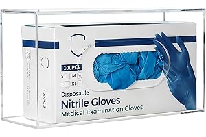 KOEMEHR Wall Mounted Dispenser for Gloves, Single Side Loaded Glove Box Holder for Medical, Latex, Nitrile, Exam, Disposable Glove - Plastic Bags Holder Tissue Box Holder, Clear