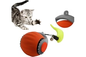 DAILINK Interaktywne zabawki dla kota do użytku w pomieszczeniach zabawki elektryczne dla kotów z automatyczną obracającą się liną Chewie Rolling Ball, zabawka dla kota o nieregularnym ruchu