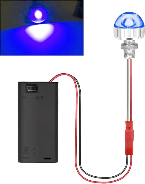 Puppenhaus Beleuchtung Mini LED Licht Optional Rot/Gelb/Blau/Grün/Lila/Weiß mit AA-Batteriehalter & Schalter, Micro LED Kleine Krippenlicht für DIY Ledmodellbau Wichtel Mikrohaus (Blaues Licht) - 1