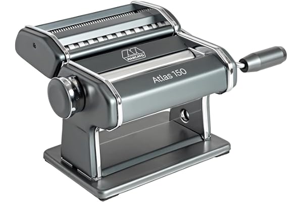 Marcato Atlas Ice Machine à Pâtes Défoliante Manuelle, Acier Chromé et Aluminium Anodisé, 20 x 20 x 15 cm, Facile à Utiliser