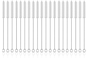 BCZR Goupillon Paille 20 Morceaux-Brosse en Paille-Goupillon Gourde-Brosse De Nettoyage De Paille-La Brosse à Paille en Acier Inoxydable Est Réutilisable