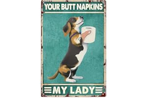 HCHES Plaque Humoristique en Métal Rétro Vintage Drôle Décoration Murale Art Poster Idéal pour la maison,WC, Garage, Hôtel, Grotte, Toilette 8 x 12 Pouce