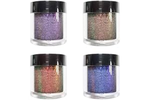 SANFLY 4pcs Color-Changing Poldering Pigmenti Pigmenti 4 Polvere di Mica Che Cambia Colore per Le Unghie in Vetro Epossidico Art Pannelli di Vernice Cosmetica Artigianato Candela per Fabbricazione di