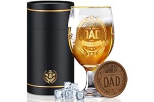 FABULOUSTRIM Father's Day Beer Glass for Dad, Personalised Pint Glass Gift for Men, Birthday Gift Idea for Dad, Husband, Uncle or Brother, Suitable for BBQs, Birthday Parties and Christmas Celebrations