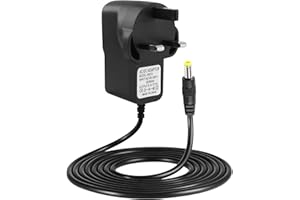 TEUENA Universal AC Power Adapter Replacement for Casio Keyboard, 9V 1A DC Power Supply Charger Cord UK Plug, 4.8mm x 1.7mm DC Connector, Center Positive