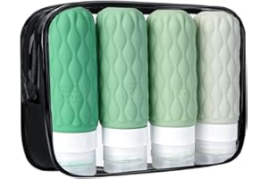 ‎LERICTTOR Lericttor 4 Stück Silikon Reiseflaschen für Toilettenartikel Mit Etiketten, Reise Flaschen zum Befüllen, 100ML Auslaufsichere Reiseflaschen Behälter Set für Shampoo und Conditioner