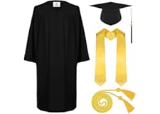 Aneco 2022 Unisex Matte Adult Graduation Gown Cap Tassel Sash Honor Cord Set for High School and Bachelor
