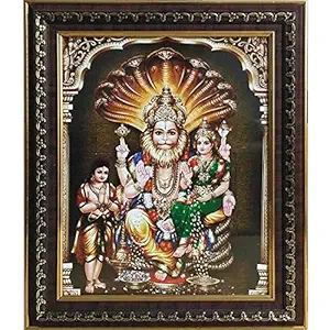 Dalvkot Lord Narasimha Photo Frame for Pooja Room (11.5 X 14.5 Inch)