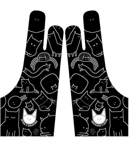 4 Stück Zeichenhandschuh Drawing Glove Handschuhe Zeichnen, 2-Finger Künstlerhandschuh für Tablet und digitale Zeichenflächen, reduziert Reibung und Fingerabdrücke, für Links- und Rechtshänder Drogerie & Körperpflege