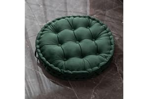 TAGKOMA Round Floor Cushion Solid Color Dutch Velvet Big Floor Pillow For Adults Living Room Bedroom Classroom Outdoor Yoga Meditation Large Floor Cushion,green,60cm