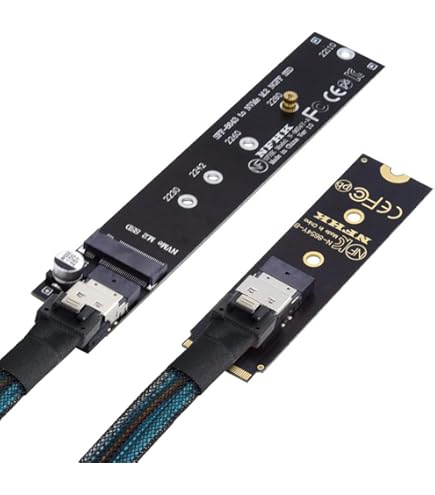 Câble D'extension NVMe PCI-E 4.0 - Connecteur M-Key Mâle/femelle, 30 Cm, 180 Degrés - Pour SSD 2230/2242/2260/2280