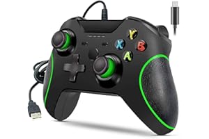 LAMPELC Wired Controller for Xbox One, Xbox Controller with 3.5mm Headset Audio Jack, Xbox One Controllers Wired Gamepads Joysticks for Xbox One/Xbox One X/Xbox One S/PS3 and PC (Black)
