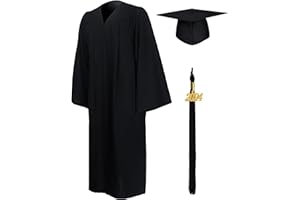 GraduationMall Suknia na ukończenie szkoły i czapka dla dorosłych 2023 rok charm unisex matowy uniwersytet licencjat liceum 12 kolorów