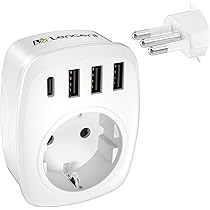 2 Adaptateurs Voyage Italie - Prise Type F Vers Type L - Pour Italie, Uruguay, Albanie