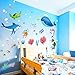 Price comparison product image Altsommer Self Adhesive Wall Paste, Colorful Fish Shark Ocean Wall Sticker Removable Glow in The Dark Sticker TV Background Kitchen Bedrooom Bathroom Kid's Room Decor (Colorful Fish Shark Ocean)