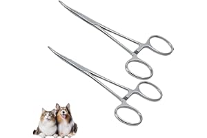 LUMOOM 2PCS Gancho Quita-Anzuelos, Pinza De Pesca, Cabezas Curvas, Pinza Hemostática Para Animales, Herramienta De Aseo