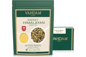 ‎VAHDAM VAHDAM, Sweet Himalayan Green Tea (200g) 100% Natürlicher Loser Tee | Premium Grüner Tee | Direkt Von Der Quelle In Indien | Aufbrühen Heißen/Eistee
