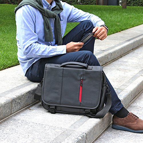 Laptoptasche  Snugg - Schwarze Notebooktasche - Umh  ngetasche f  r Laptops mit einer Bildschirmdiagonale von bis zu 15 6 Zoll