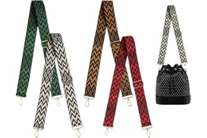 Hitopin 4 Piezas Correa de Hombro Ancha para Bolso Bandolera, Cinturón Recambio Ajustable de 130cm, Bolsos de Lona, DIY