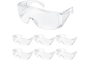 ZEUWETS Gafas de Seguridad Transparentes, 6 Unidades Gafas de Proteccion con Lentes, Gafas Proteccion Trabajo Antipolvo y Antivaho para Experimentos, Gafas de Seguridad Laboratorio Industria Agricultura