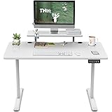 TRIUMPHKEY Scrivania Regolabile in Altezza 120 x 60 cm,Ripiani per Monitor,Scrivania Elettrica Gaming,Seduta in Piedi per Com