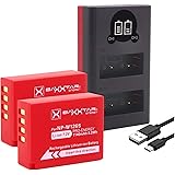 Baxxtar Pro NP-W126s NP-W126 Akku Pack für Fuji - mit Mini Lader 18612 LCD DUAL (Eingang USB-C und MicroUSB)